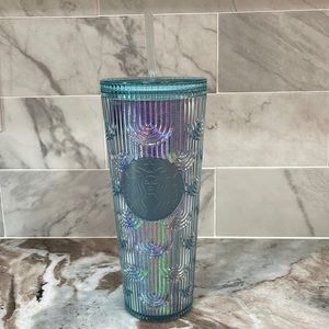 Starbucks Spring 2022 Mermaid Scales Iridescent Teal 24oz Tumbler Easter NEW 🐣
